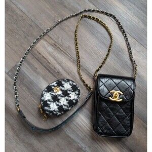 Chanel Makeup GWP Quilted Black Mini Crossbody Cell Phone Bag Gift with Purchase
